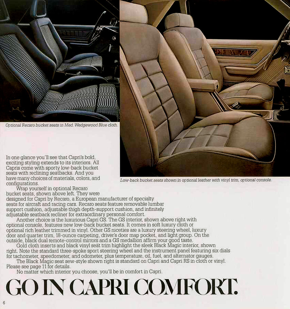 1981 Mercury Capri Brochure Page 3
